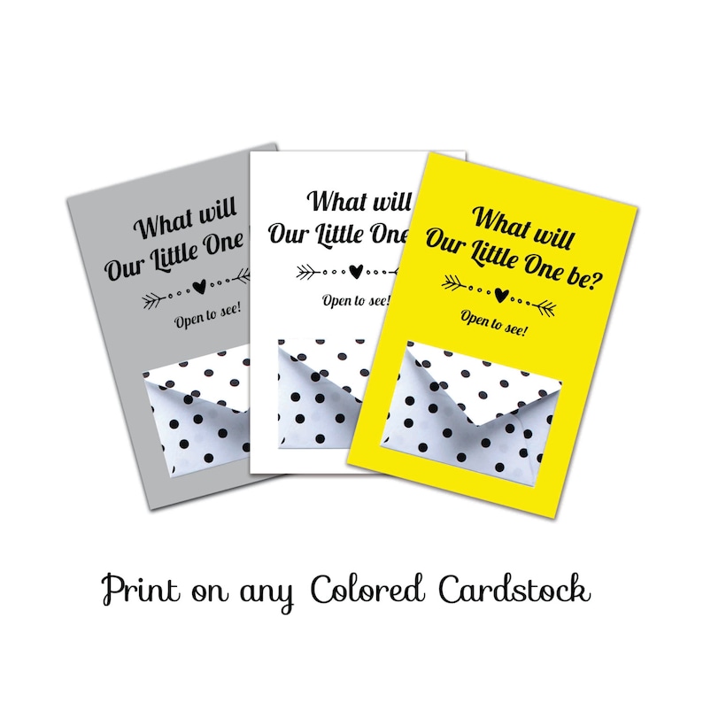 Printable Baby Gender Reveal Card Set Baby Announcement Kit Polka Dots