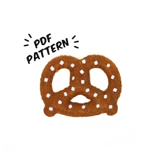 Pretzel PDF Felt Pattern - Easy Play Food DIY Template & Instructions