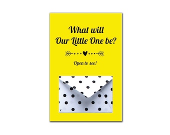 Printable Baby Gender Reveal Card Set - Baby Announcement Kit - Polka Dots