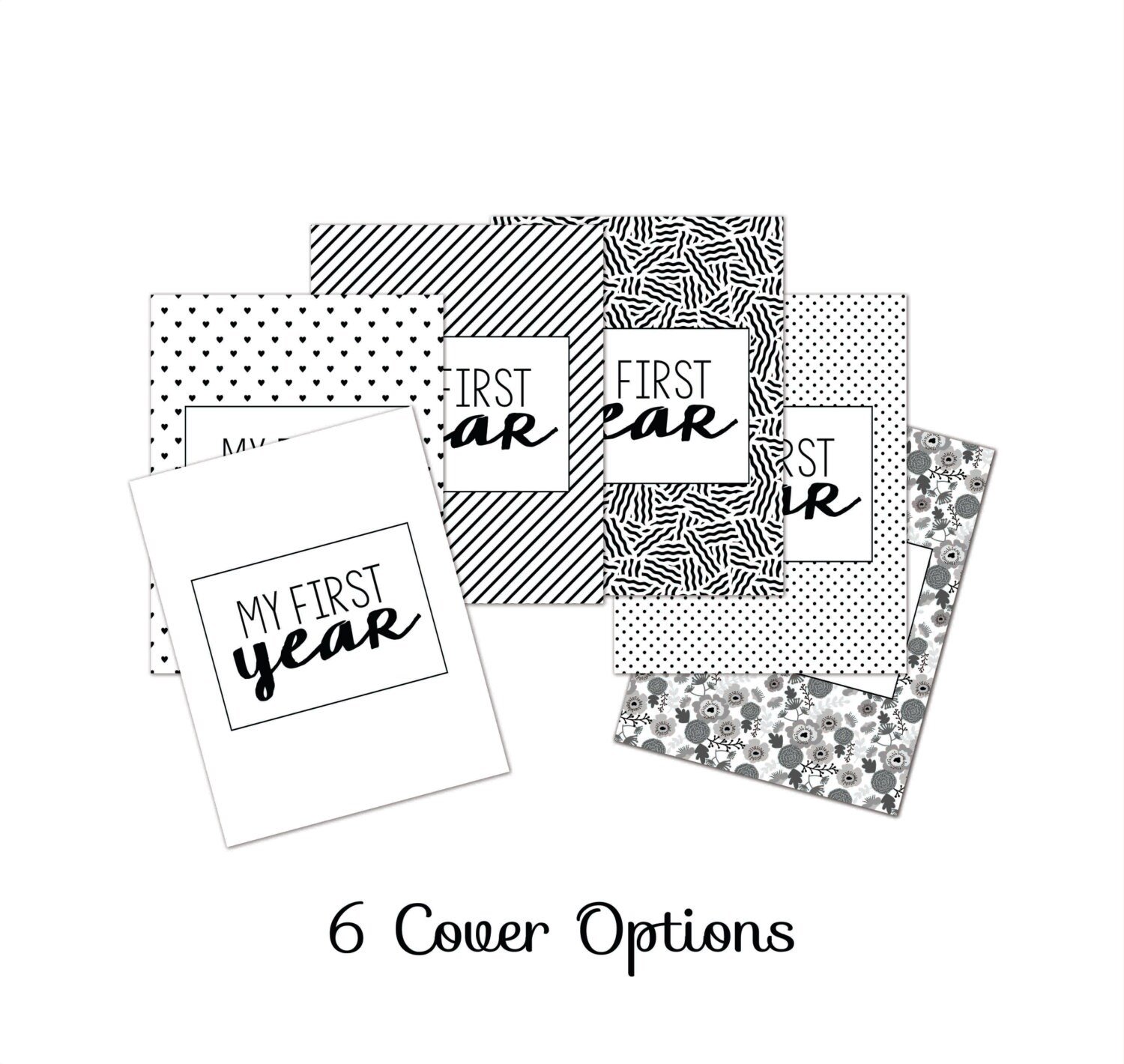 Printable Baby Book - Black and White Shapes - Baby's First Year - Etsy