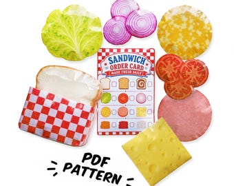 Sandwich Paper Squishy Pattern - Easy Play Food DIY Template & Instructions for Peanut Butter Jelly, Fairy Bread, Cheese (PDF Download)