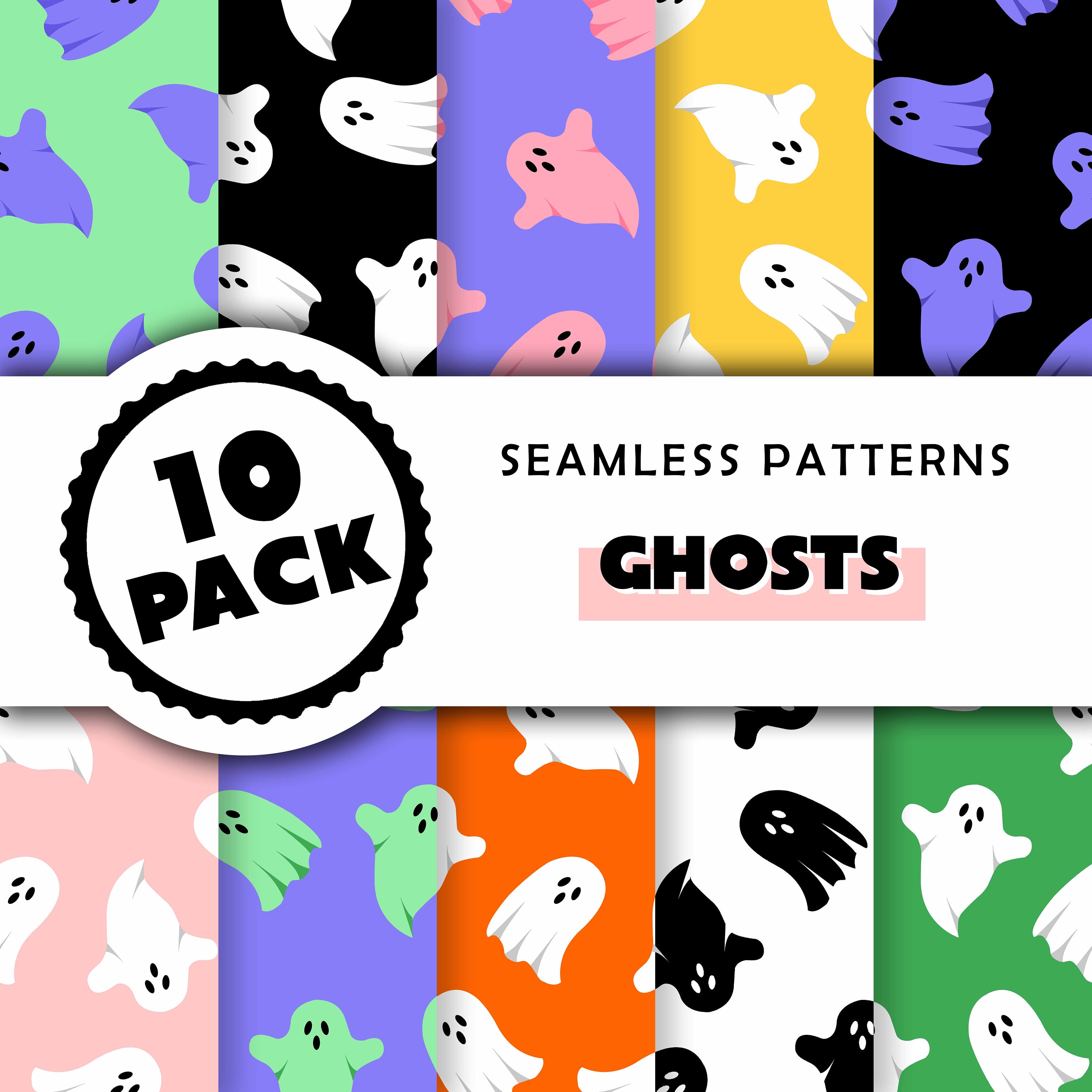 Printable Seamless Patterns - Ghosts Halloween - Digital Scrapbook ...