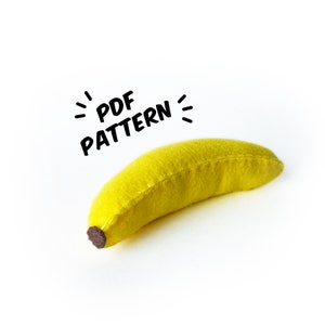 Banana PDF Felt Pattern - Easy Play Food DIY Template & Instructions