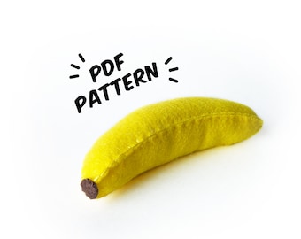 Banana PDF Felt Pattern - Modello fai da te e istruzioni per un facile gioco alimentare