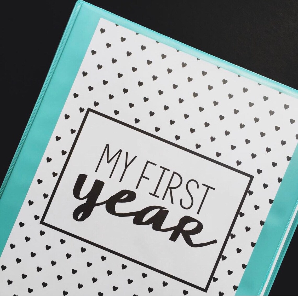 Printable Baby Book Black and White Shapes Baby's First Year Etsy