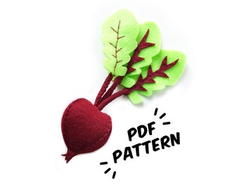 Beet PDF Felt Pattern - Easy Play Food DIY Template & Instructions