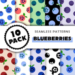 Druckbare Musterdesign - Blaubeeren Früchte - Digital Scrapbook Papier