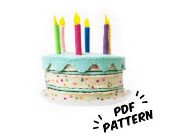 Cake PDF Felt Pattern - Easy Play Food DIY Template & Instructions