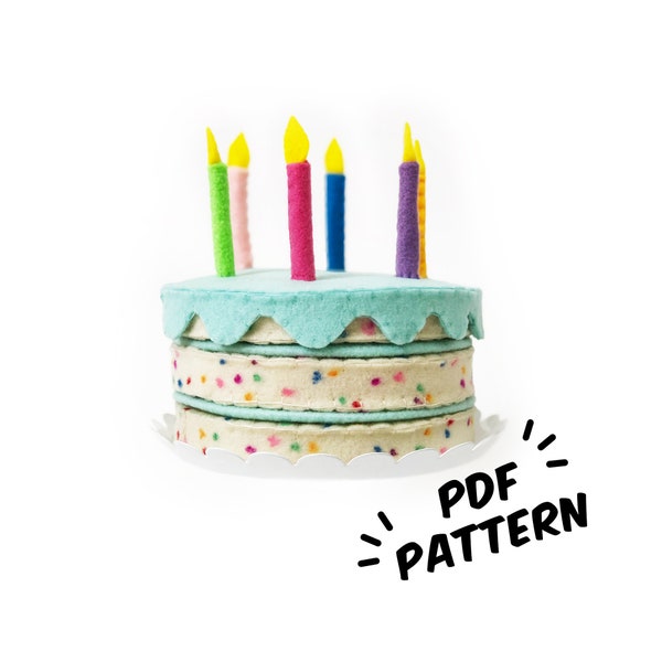 Cake PDF Felt Pattern - Easy Play Food DIY Template & Instructions