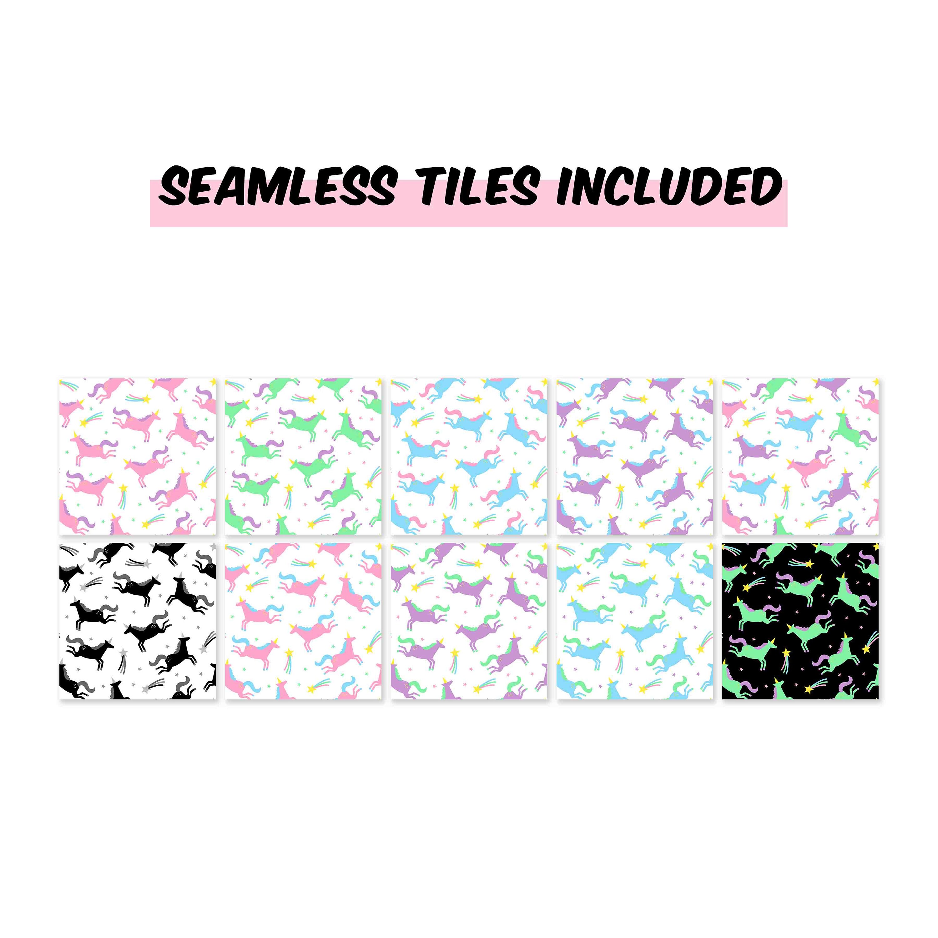 Printable Seamless Patterns Unicorn Stars Digital Scrapbook Paper - Etsy