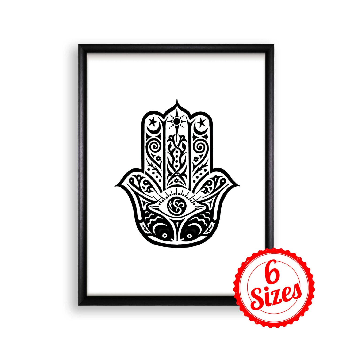 Printable Poster Wall Hanging Hamsa 18x24 / 11x17 / 8.4x11 Etsy