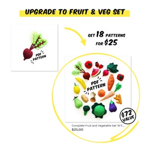 Beet PDF Felt Pattern - Easy Play Food DIY Template & Instructions Hand ...