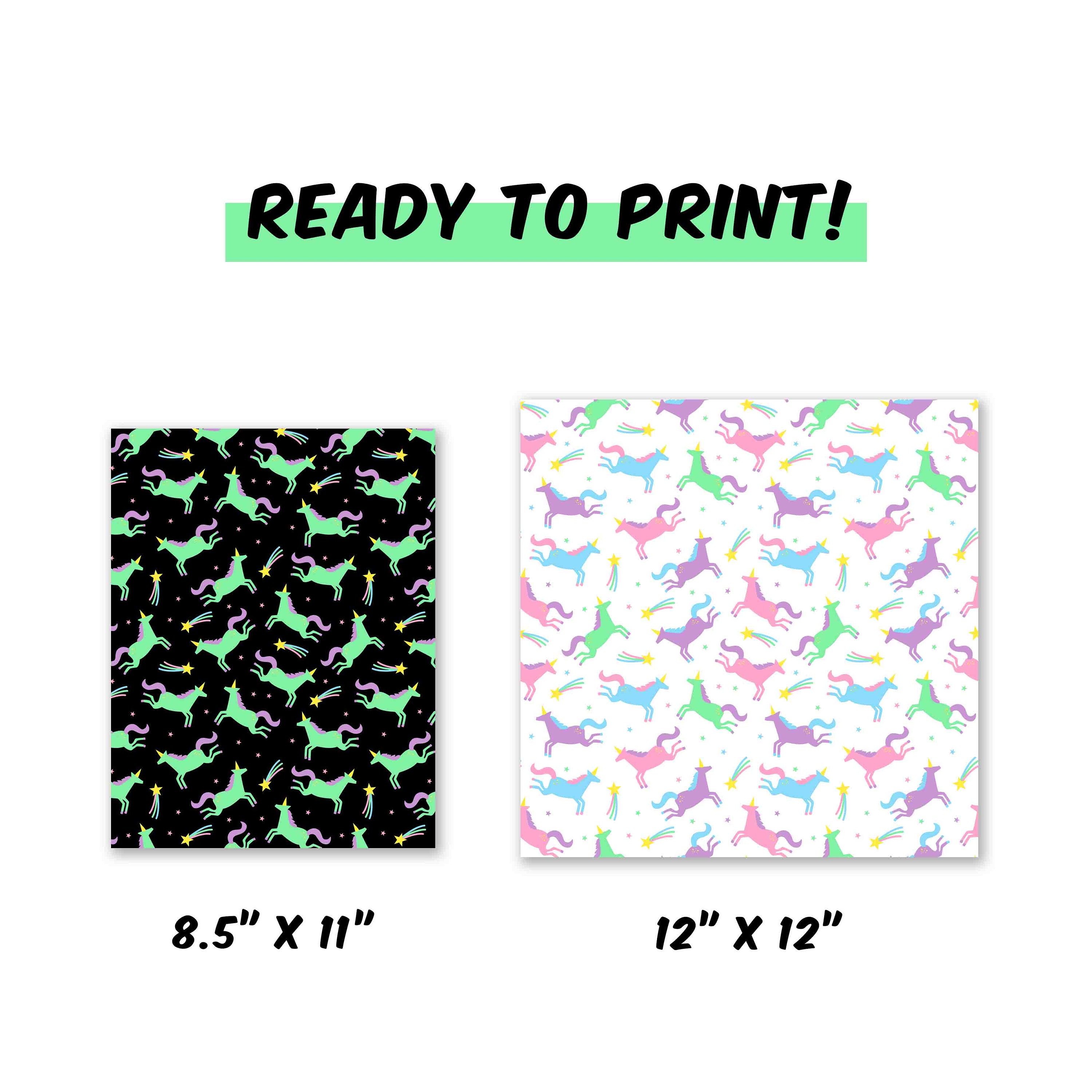 Printable Seamless Patterns Unicorn Stars Digital Scrapbook Paper - Etsy