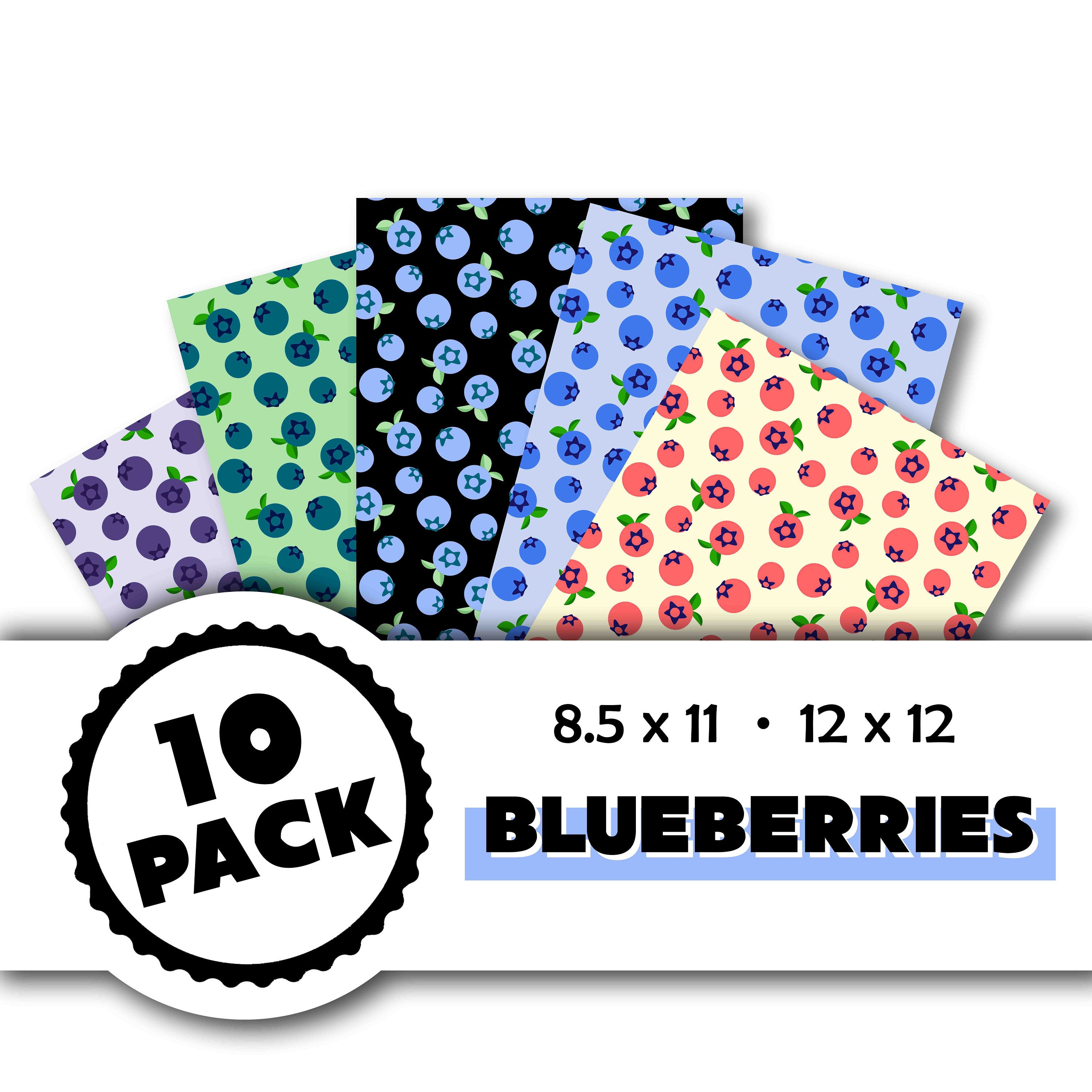 Printable Paper - Blueberries Fruit - Digital Scrapbook Paper