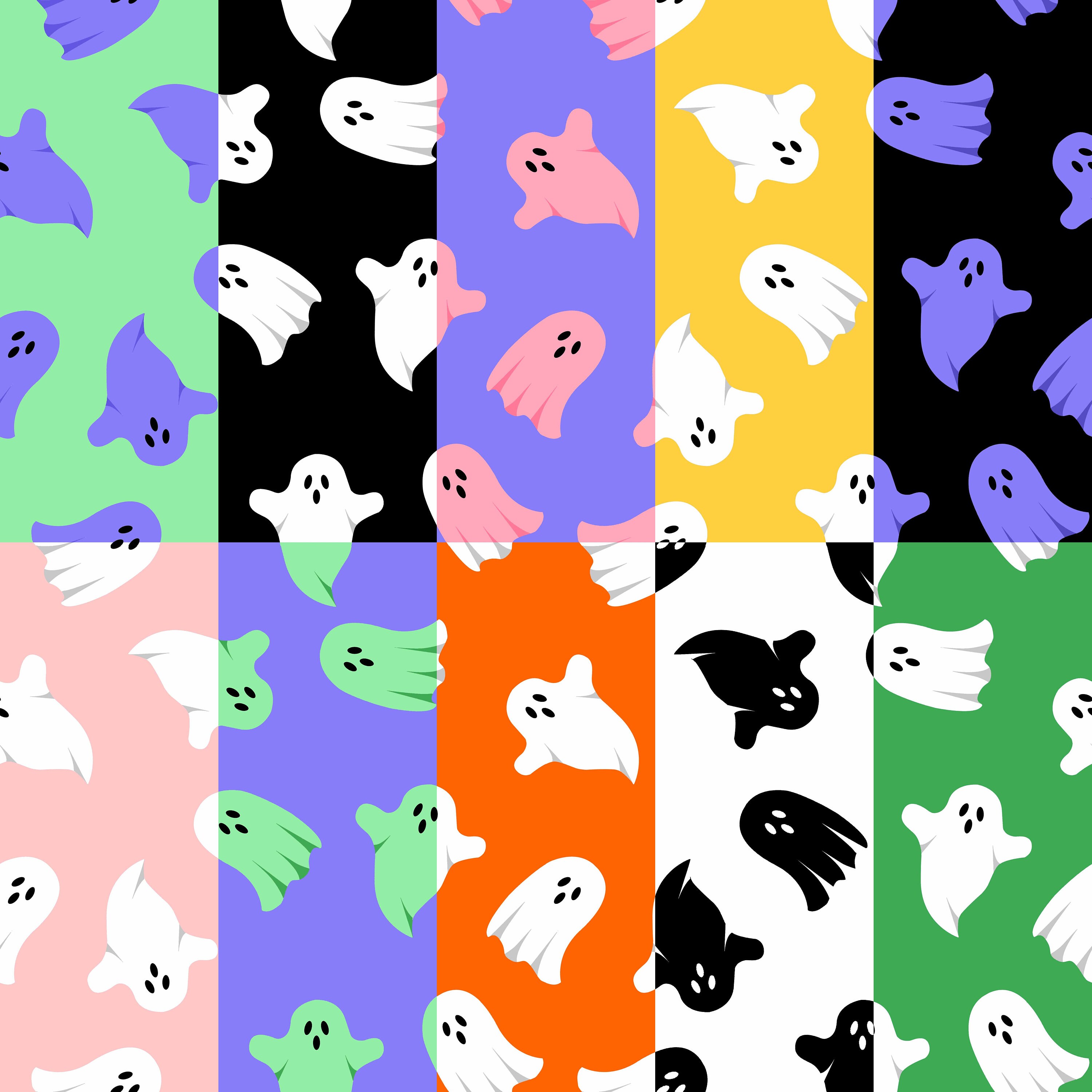 Printable Seamless Patterns - Ghosts Halloween - Digital Scrapbook ...