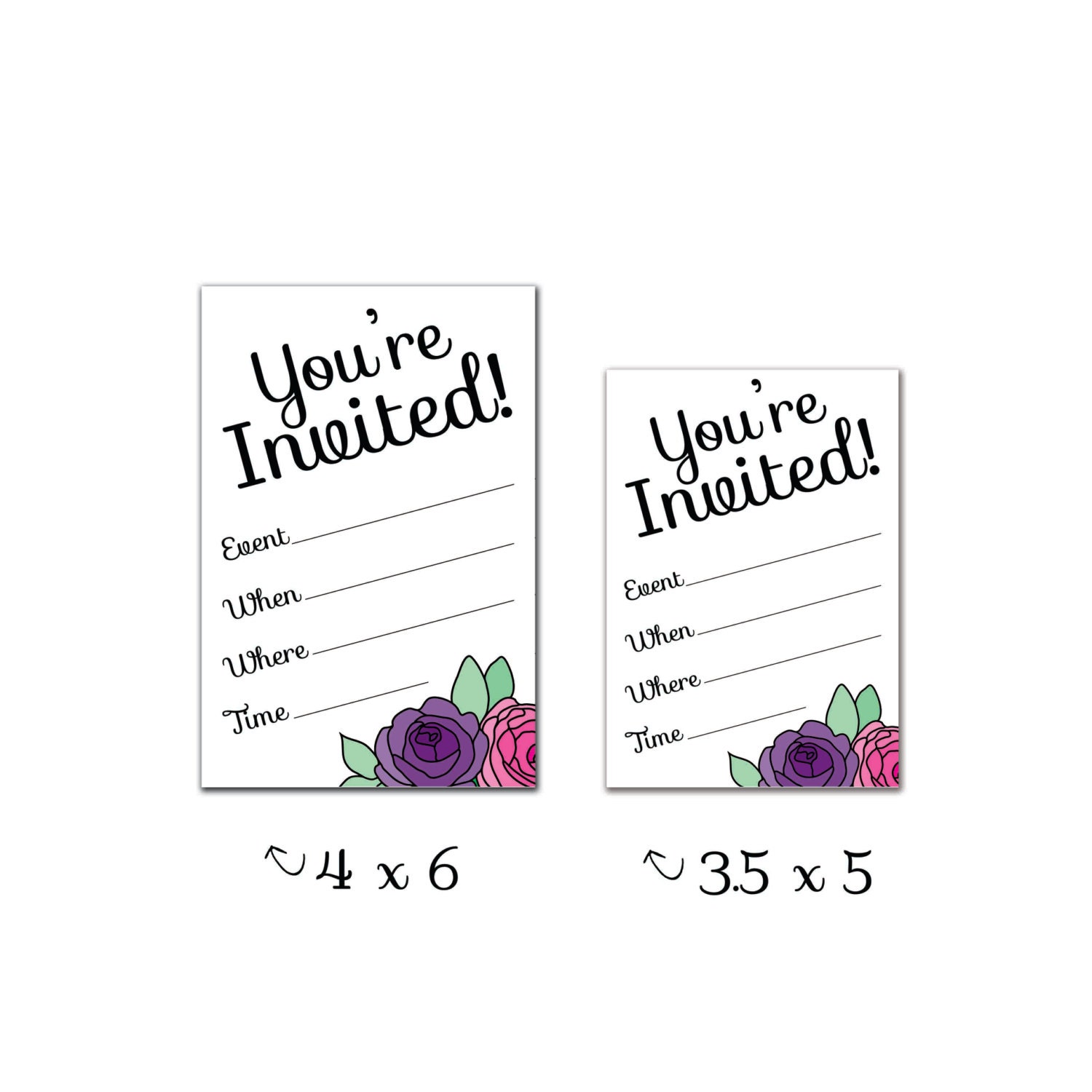 printable-party-invitation-set-you-re-invited-flowers-etsy