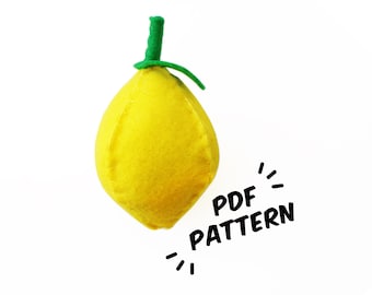 Felt Lemon PDF Pattern – Hand Sewn Play Food Toy (Digital Download)