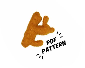 Ginger PDF Felt Pattern - Easy Play Food DIY Template & Instructions