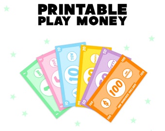 Kids Pretend Play Printable - Play Money - Basic Set