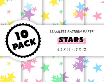 Printable Seamless Patterns - Stars - Digital Scrapbook Paper