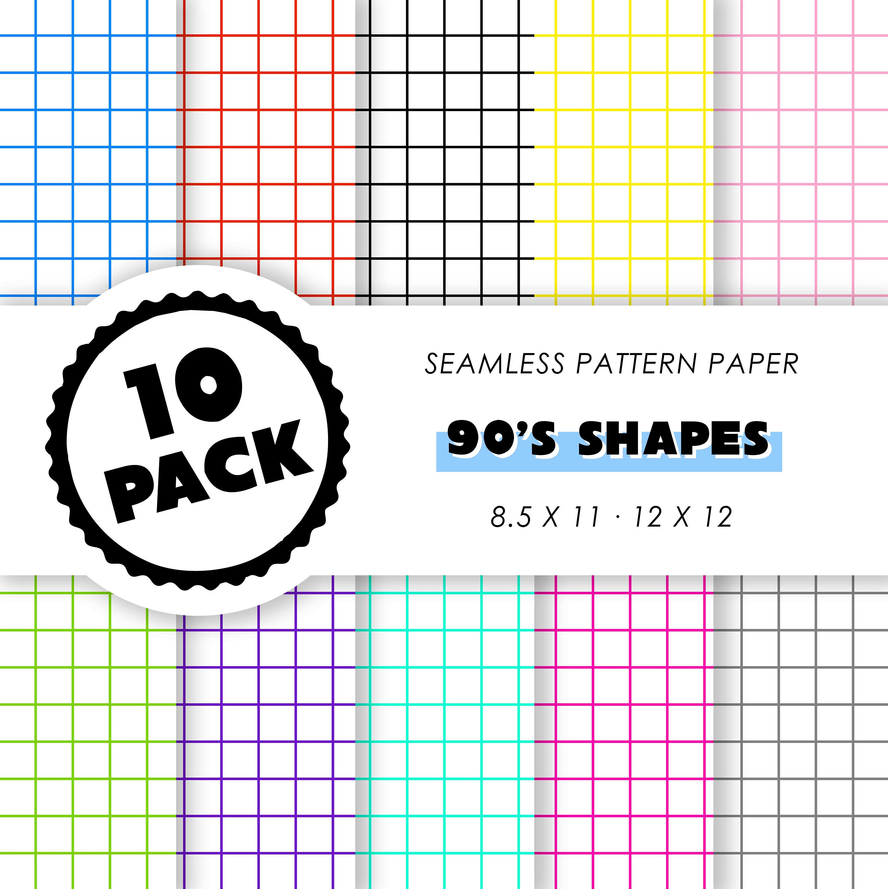 printable seamless patterns 90s grid graph paper digital etsy