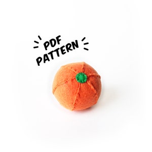 Orange PDF Felt Pattern - Easy Play Food DIY Template & Instructions