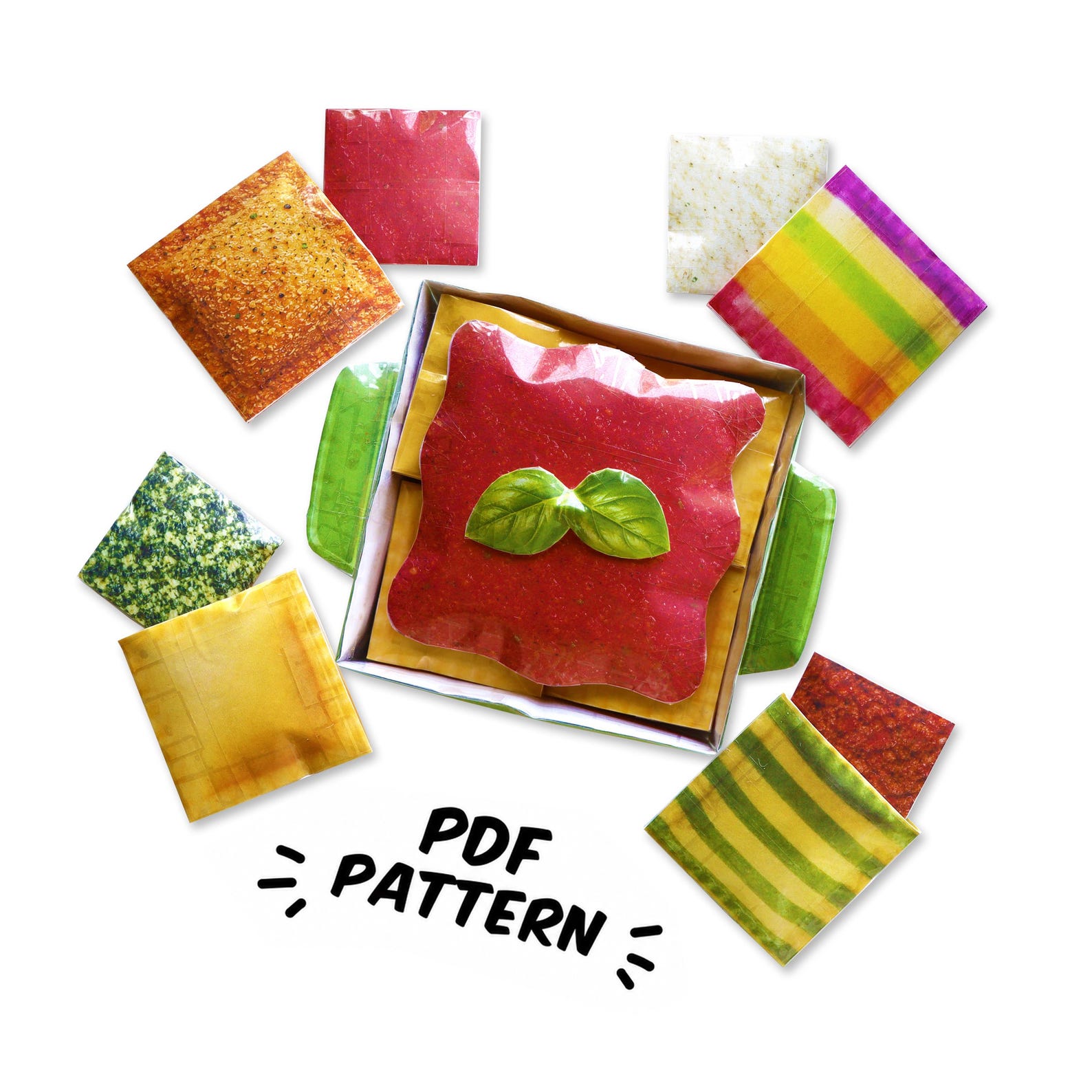 Paper Squishy Lasagna & Ravioli Set