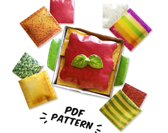 Paper Squishy Lasagna Ravioli Pattern – DIY Play Food Template (PDF Download)