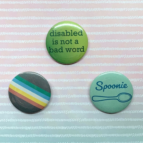 Disability Pride Pin 1.25" | Mental Health, Chronic Illness, Disabled, Disability Pride