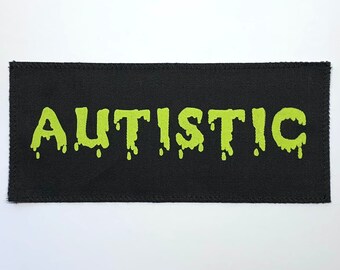 Autistic Pride Patch - Handmade Sew On Patch - Lime Green