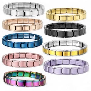 Adjustable Italian Charm 18 Link Starter Steel Bracelet
