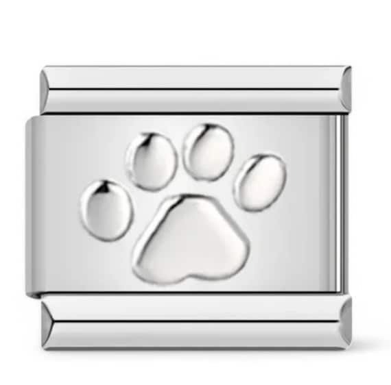 Charm Link Italiano Quiges 9mm In Acciaio Inox Con Zirconia - Per