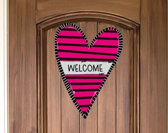 Valentines Front Door Decor | Hello Valentine | Valentines Wreath | Valentines Door Hanger | Valentine's Door Wreath | Valentines Hanger