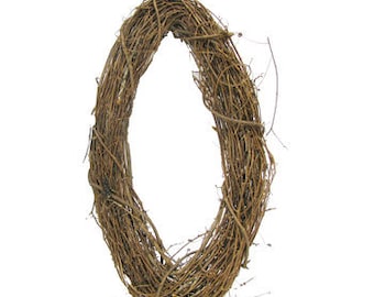 SET OF 6 Shabby Rustic Wedding Party Brown Grapevine Wreath Round 4 inches