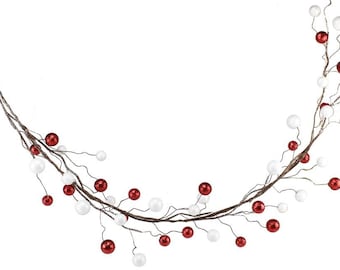 6 foot red and white Ball Garland