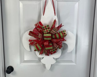 Front Door Wreath, Wreath for Christmas, Best Door Wreath, Holiday Wreath, Custom Wreath, Christmas Wreath, fleur de lis door hanger