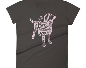 Light Pink - Dog Silhouette - Women's short sleeve t-shirt - DecoExchange
