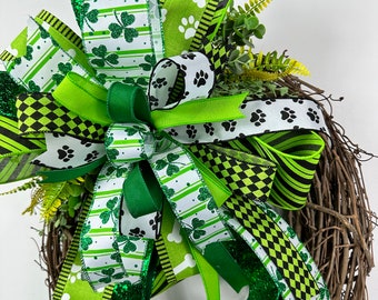 Front Door Decor | Welcome | st Patrick’s day bow | Summer Round Wreath | Wreath | Front Door Sign | Door Hanger | Housewarming Gift