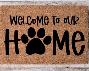 Dog Mat - Welcome Home - Dog Door Mat - 30x18" Coir Door Mat - decoe-cm-030