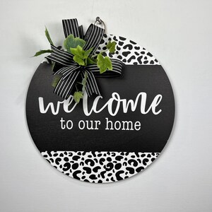 Front Door Decor | Welcome To Our Home | Year Round Wreath | Wreath | Front Door Sign | Door Hanger | Front Door Wreath | Housewarming Gift
