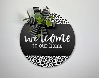Front Door Decor | Welcome To Our Home | Year Round Wreath | Wreath | Front Door Sign | Door Hanger | Front Door Wreath | Housewarming Gift