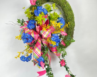 everyday wreath for front door, spring wreath, summer wreath, designer wreath, decoexchange