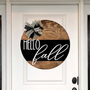 Fall Front Door Decor, Fall Door Hanger, Welcome Wreath, Hello Fall, Door Hanger, Door Wreath, Housewarming Gift, Home Decor, Wreath