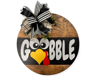 Front Door Decor, Gobble Decor, Fall Wreath, Thanksgiving Wreath, Turkey Decor, Fun Door Hanger, Door Wreath, Housewarming Gift, Home Decor