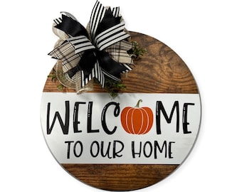 Front Door Decor, Fall Door Hanger, Welcome Wreath, Pumpkin Door Hanger, Door Wreath, Housewarming Gift, Home Decor, Wreath