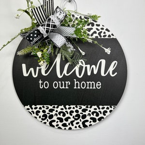 Front Door Decor | Welcome To Our Home | Year Round Wreath | Wreath | Front Door Sign | Door Hanger | Front Door Wreath | Housewarming Gift