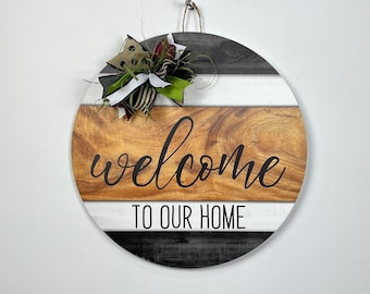 Front Door Decor | Fall Door Hanger | Welcome To Our Home | Front Door Sign | Door Hanger | Housewarming Gift | Pumpkin decor