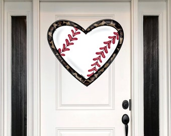 Front Door Decor | Welcome Sign | Baseball | Summer Wreath | Baseball Decor | Baseball Gift | Baseball Door Hanger | Baseball Door Sign