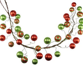 5 foot red and lime Ball Garland