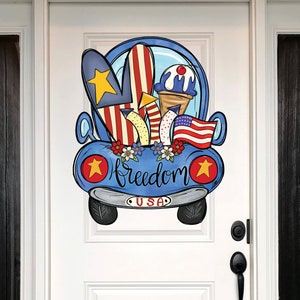 Patriotic Door Hanger, American Flag door hanger, American flag wreath, 4th of july door hanger, 4th of july wreath, 4th of july decor
